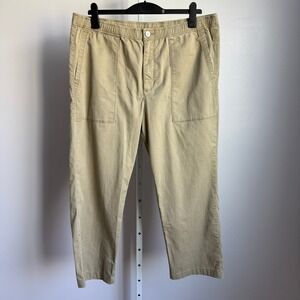 Tommy Bahama XL‎ Mens Khaki Beige Cotton Blend Casual Chino Crop Pants Trousers